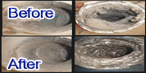 before and after duct cleaning